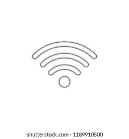 wi-fi icon. Dotted outline silhouette with shadow on white background