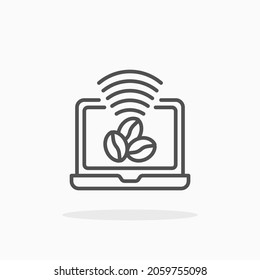 Wifi icon. Editable Stroke and pixel perfect. Outline style. Vector illustration. Enjoy this icon for your project.