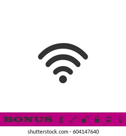 Wi-Fi icon flat. Black pictogram on white background. Vector illustration symbol and bonus button