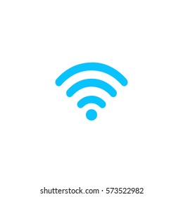 Wi-Fi icon flat. Blue pictogram on white background. Vector illustration symbol