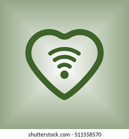 Wi-Fi  icon.  Flat design.