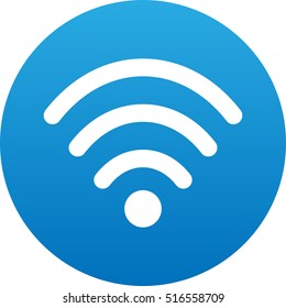 wifi icon flat design blue circle