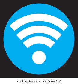 Wifi icon flat design. Internet signal mobile web, technology wireless communication. Vector illustration
