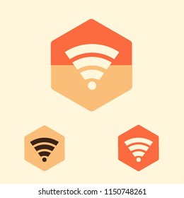 wifi icon in flat design style. vector icon button