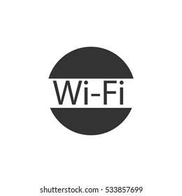 Wifi icon flat. Illustration isolated on white background. Vector grey sign symbol