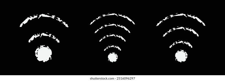 ícone Wifi. ilustração plana do ícone de vetor wifi, símbolo de sinal de comunicação. sinal e símbolo. Ícone sem fio. Conjunto de símbolos Wi-fi. Vetor Wifi.