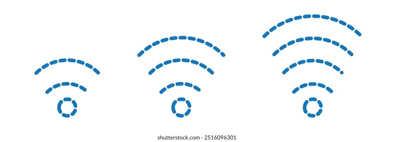 ícone Wifi. ilustração plana do ícone de vetor wifi, símbolo de sinal de comunicação. sinal e símbolo. Ícone sem fio. Conjunto de símbolos Wi-fi. Vetor Wifi.