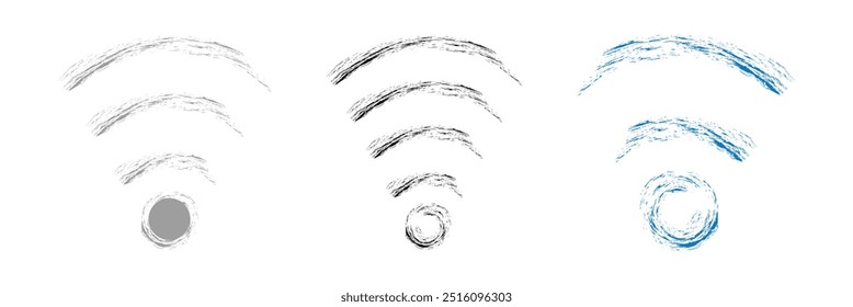 ícone Wifi. ilustração plana do ícone de vetor wifi, símbolo de sinal de comunicação. sinal e símbolo. Ícone sem fio. Conjunto de símbolos Wi-fi. Vetor Wifi.