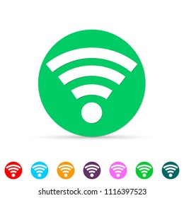 WiFi icon, flat sticker design template, vector illustration