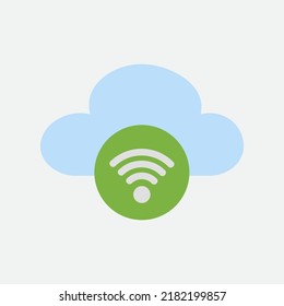 Wifi icon in flat style about cloud computing, use for website mobile app presentation