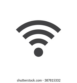 Wifi icon in  flat style, gray color  white background