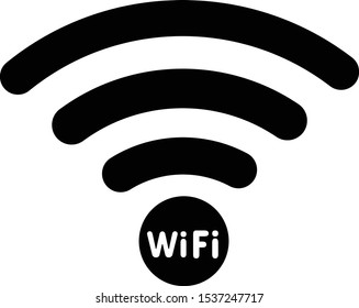 Wifi icon in flat style isolated on white background, communication, connection symbol.For mobile user interface,Wireless network icon,web design, video edit, game, application design and development