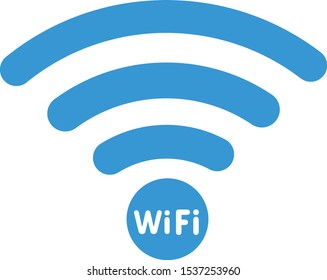 Wifi icon in flat style isolated on white background, communication, connection symbol.For mobile user interface,Wireless network icon,web design, video edit, game, application design and development