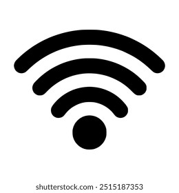 Ícone Wifi. ícone isolado do sinal de wi-fi gratuito. ícone linear da rede wi-fi. sinal e símbolo. Sinal sólido de área de wifi pública. Ícone de Wi-Fi sem fio símbolo plano de elemento de sinal de internet