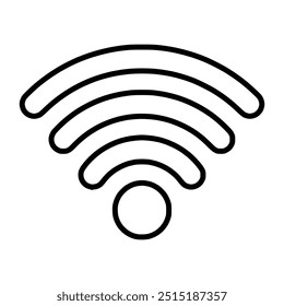 Ícone Wifi. ícone isolado do sinal de wi-fi gratuito. ícone linear da rede wi-fi. sinal e símbolo. Sinal sólido de área de wifi pública. Ícone de Wi-Fi sem fio símbolo plano de elemento de sinal de internet