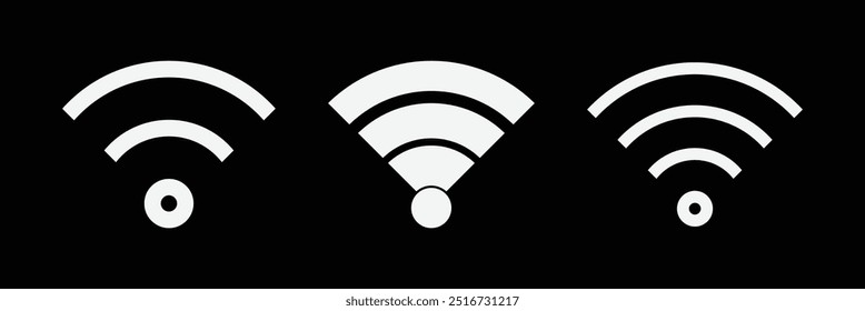 Ícone Wifi. ícone isolado do sinal de wi-fi gratuito. ícone linear da rede wi-fi. sinal e símbolo. Sinal sólido de área de wifi pública. Vetor Wifi. Eps 10.