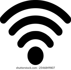 Ícone Wifi. ícone isolado do sinal de wi-fi gratuito. ícone linear da rede wi-fi. sinal e símbolo. Sinal sólido de área de wifi pública. Ícone de Wi-Fi sem fio símbolo plano de elemento de sinal de internet