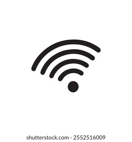 Ícone Wifi. ícone isolado do sinal de wi-fi gratuito. logotipo da rede wi-fi. ilustração plana do ícone do vetor de wifi.