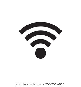 Ícone Wifi. ícone isolado do sinal de wi-fi gratuito. logotipo da rede wi-fi. ilustração plana do ícone do vetor de wifi.