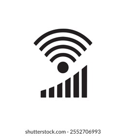 Ícone Wifi. ícone isolado do sinal de wi-fi gratuito. logotipo da rede wi-fi. ilustração plana do ícone do vetor de wifi.