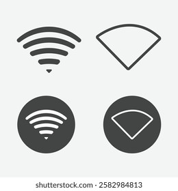 Wifi icon. Free wifi sign isolated icon. wi-fi network linear icon. signal sign and symbol. Public wifi area solid sign.
 Wifi icon wireless internet signal element flat symbol.