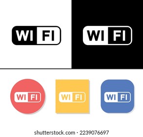 WiFi icon free wifi, Wireless signal button for signs app web logo banner - Vector