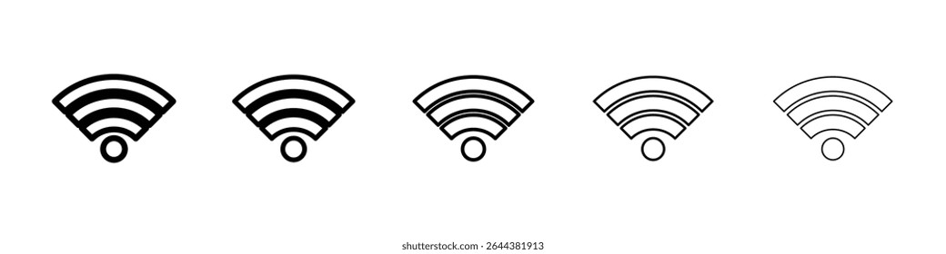 Wifi icon graphic set. trendy stroke line style