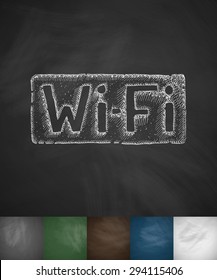 Wi-Fi icon. Hand drawn vector illustration. Chalkboard Design