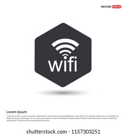 Wifi icon Hexa White Background icon template - Free vector icon