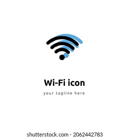 Wifi icon illustration with flat design, Internet, signal
