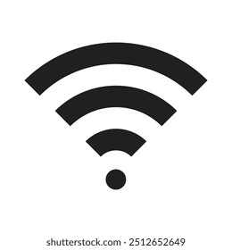 Ícone Wi-Fi para design de interface. Vetor acesso à WLAN, sinal de ponto de conexão sem fio, ícone, símbolo