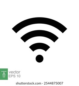 Ícone Wi-Fi para design de interface. Acesso WLAN, sinal de sinal de hotspot sem fio, símbolo. Estilo plano simples. Ilustração vetorial isolada sobre fundo branco. EPS 10.