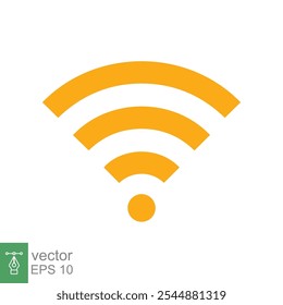 Ícone Wi-Fi para design de interface. Acesso WLAN, sinal de sinal de hotspot sem fio, símbolo. Estilo plano simples. Ilustração vetorial isolada sobre fundo branco. EPS 10.