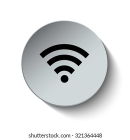 Wi-Fi icon. Internet signal icon. Rounded button. Vector Illustration. EPS10