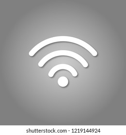 Wi-fi icon. Isolated 3d wifi vector icon. Paper cut art style. Wireless internet access symbol