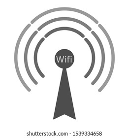 WiFi icon isolated. Flat design vector illustration.