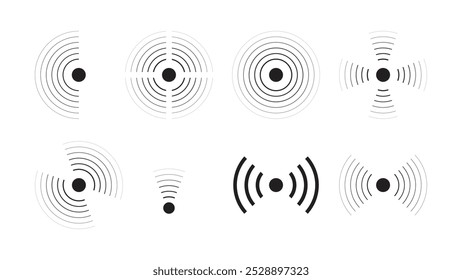 WiFi Icon: Isolated Wi-Fi Network Symbol, Signal Sign, and Public WiFi Area Indicator and internet Symbol. Vector.