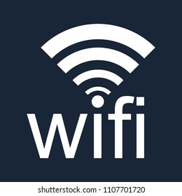 WIFI Icon isolated vector on a blue backround.
