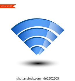 Wifi icon isolated wih shadow. Abstract 3d vector wifi icon.