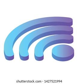Wifi icon. Isometric of wifi vector icon for web design isolated on white background