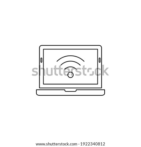 wi-fi icon with laptop.  internet icon vector
