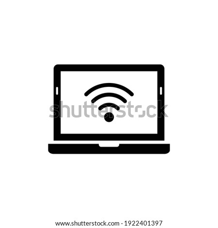 wi-fi icon with laptop.  internet icon vector