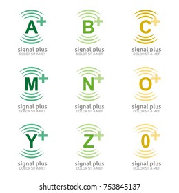 Wi-fi icon. Letter plus concept symbol. Connect symbol vector illustration