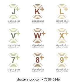 Wi-fi icon. Letter plus concept symbol. Connect symbol vector illustration