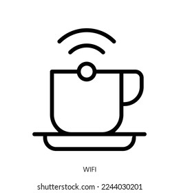 wifi icon. Line Art Style Design Isolated On White Background