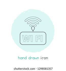 Wifi icon line element. Vector illustration of wifi icon line isolated on clean background for your web mobile app logo design.