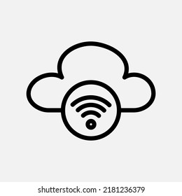 Wifi icon in line style about cloud computing, use for website mobile app presentation