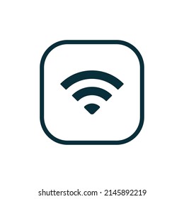Wifi icon line style. Vector wi-fi signal black. Wireless icon. WIFI internet sign isolated on white background, flat style, vector illustration. Stock vector.