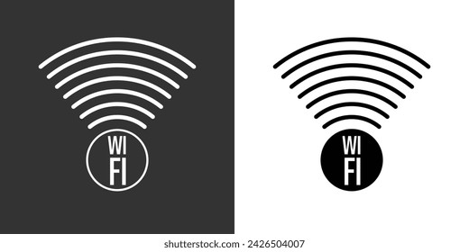 WIFI-Symbol linear und gefüllt. WiFi-Symbol isolieren. Vektorgrafik.