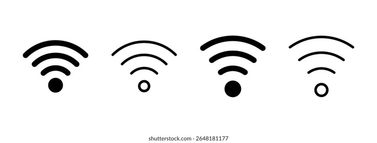 Ícone de Wifi logotipo design. sinal sinal e símbolo. Ícone sem fio